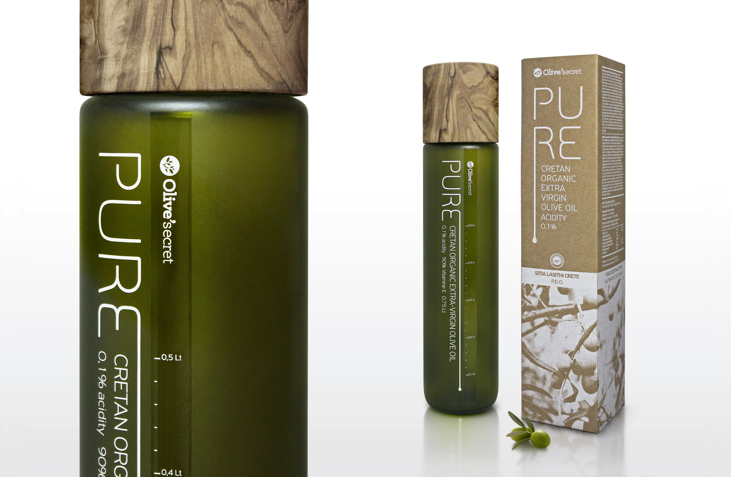 Pure olive oil organic packaging