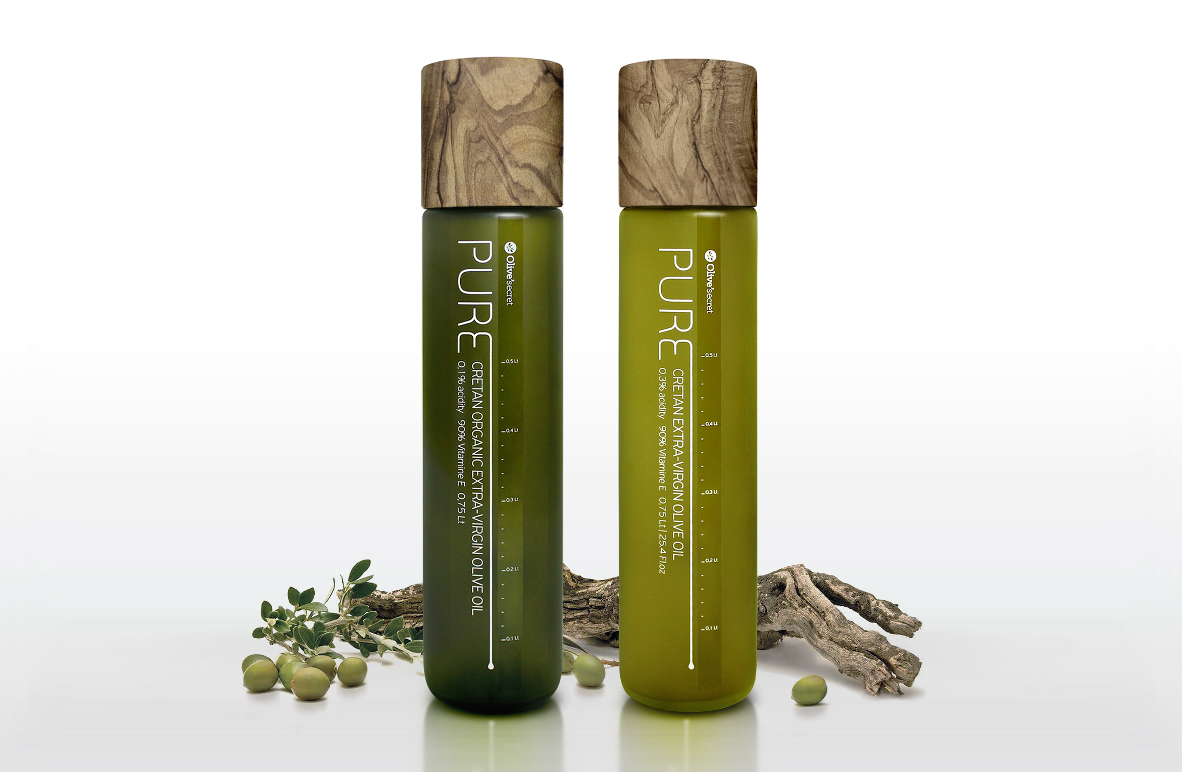 Pure olive oil packaging glass bottle