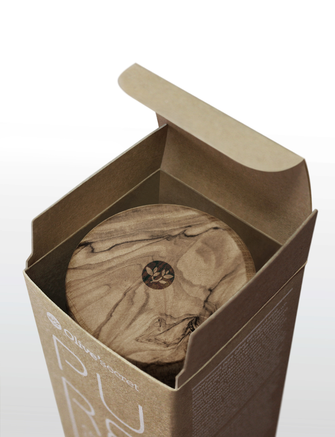 Pure olive oil packaging and lid