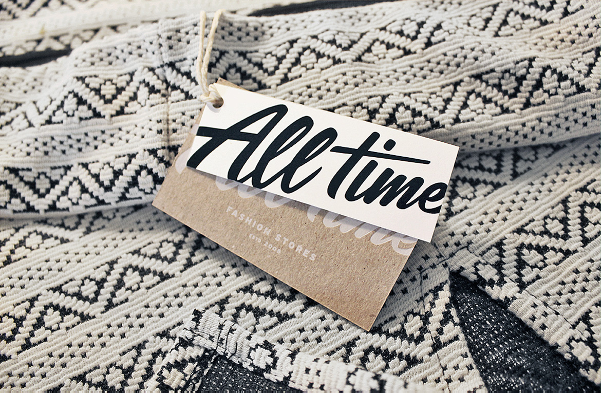 Clothing tag for All time Fashion store