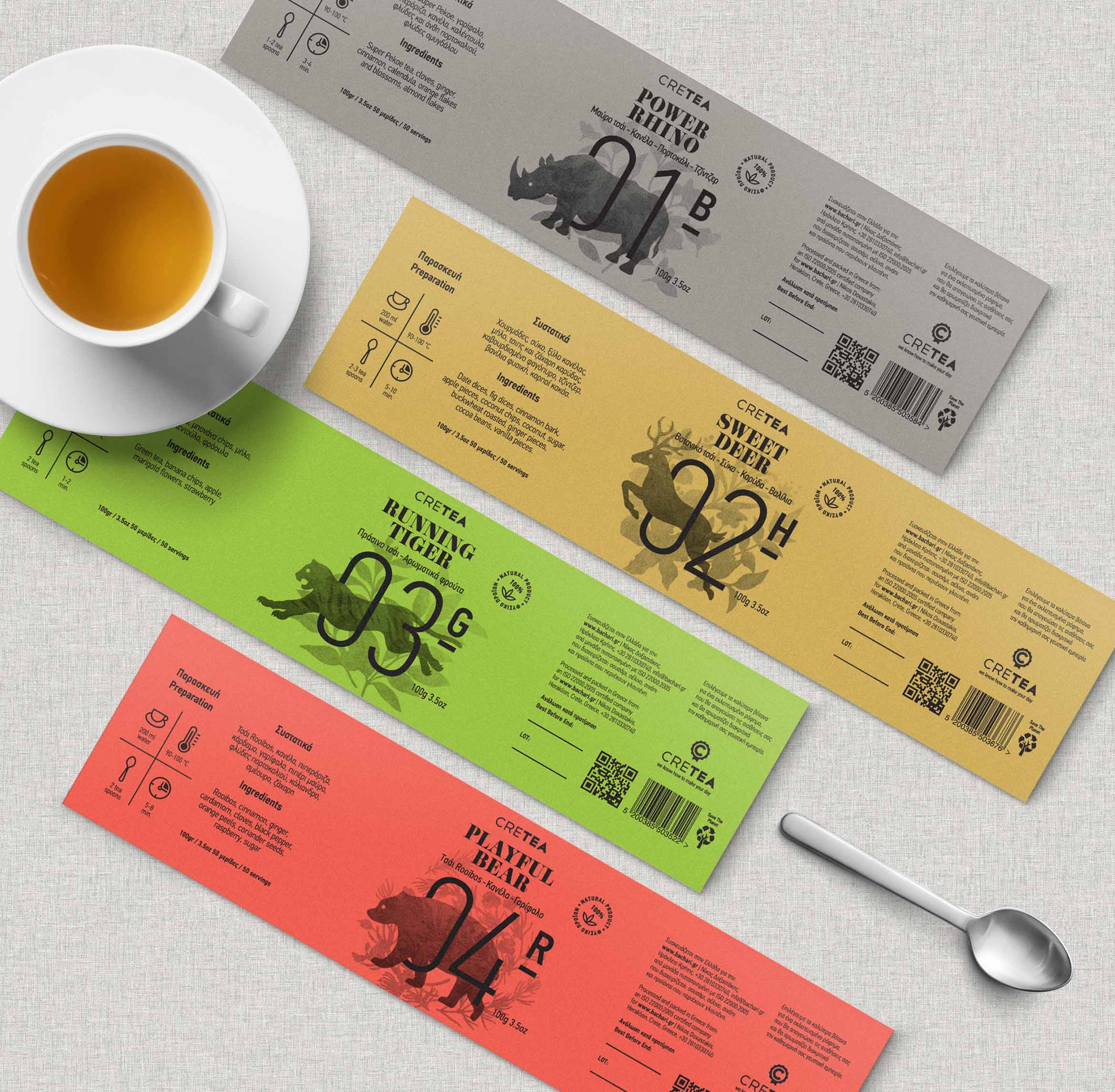 Cretea packaging labels