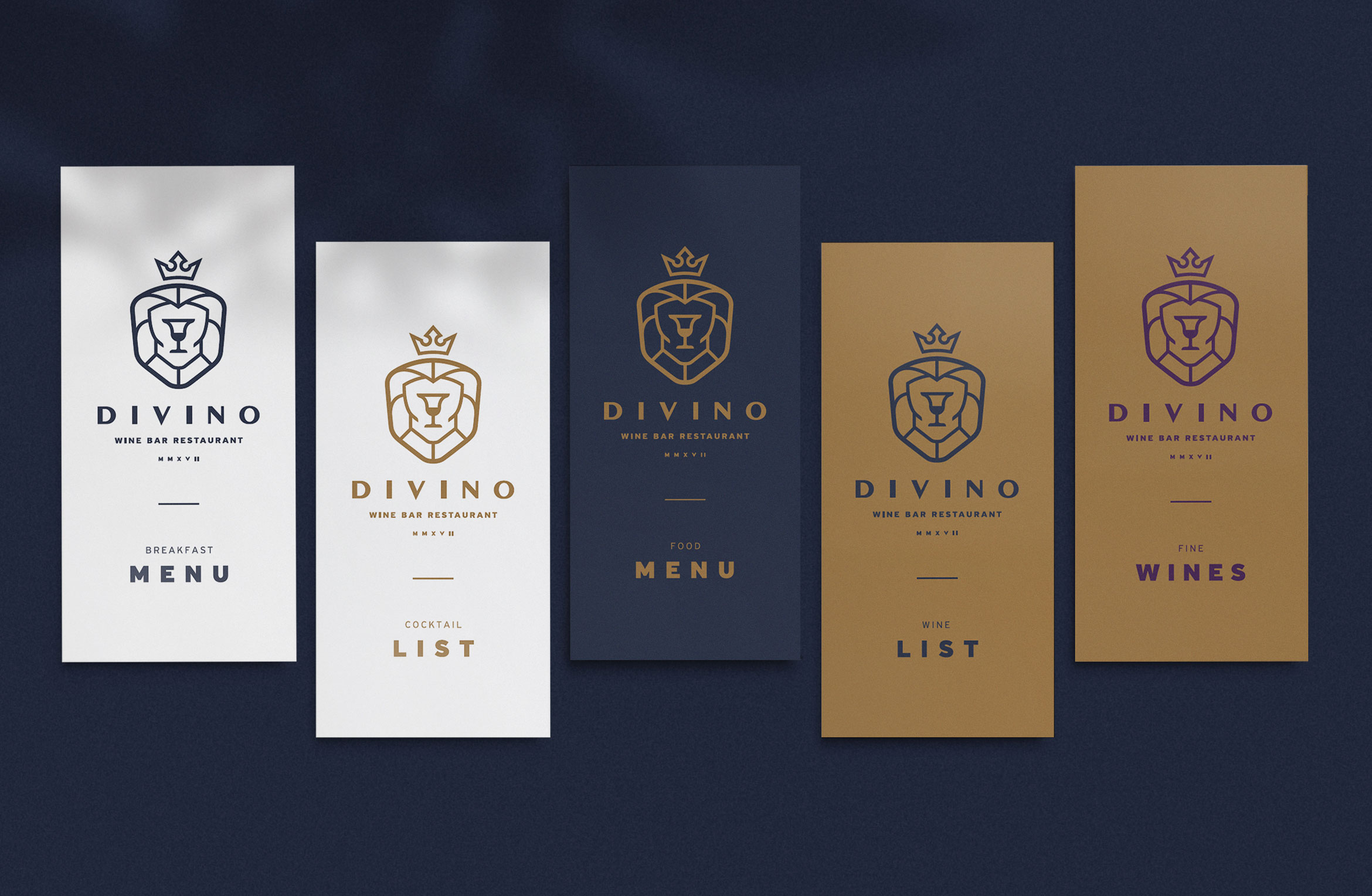 Divino menus by Dot Creative Studio