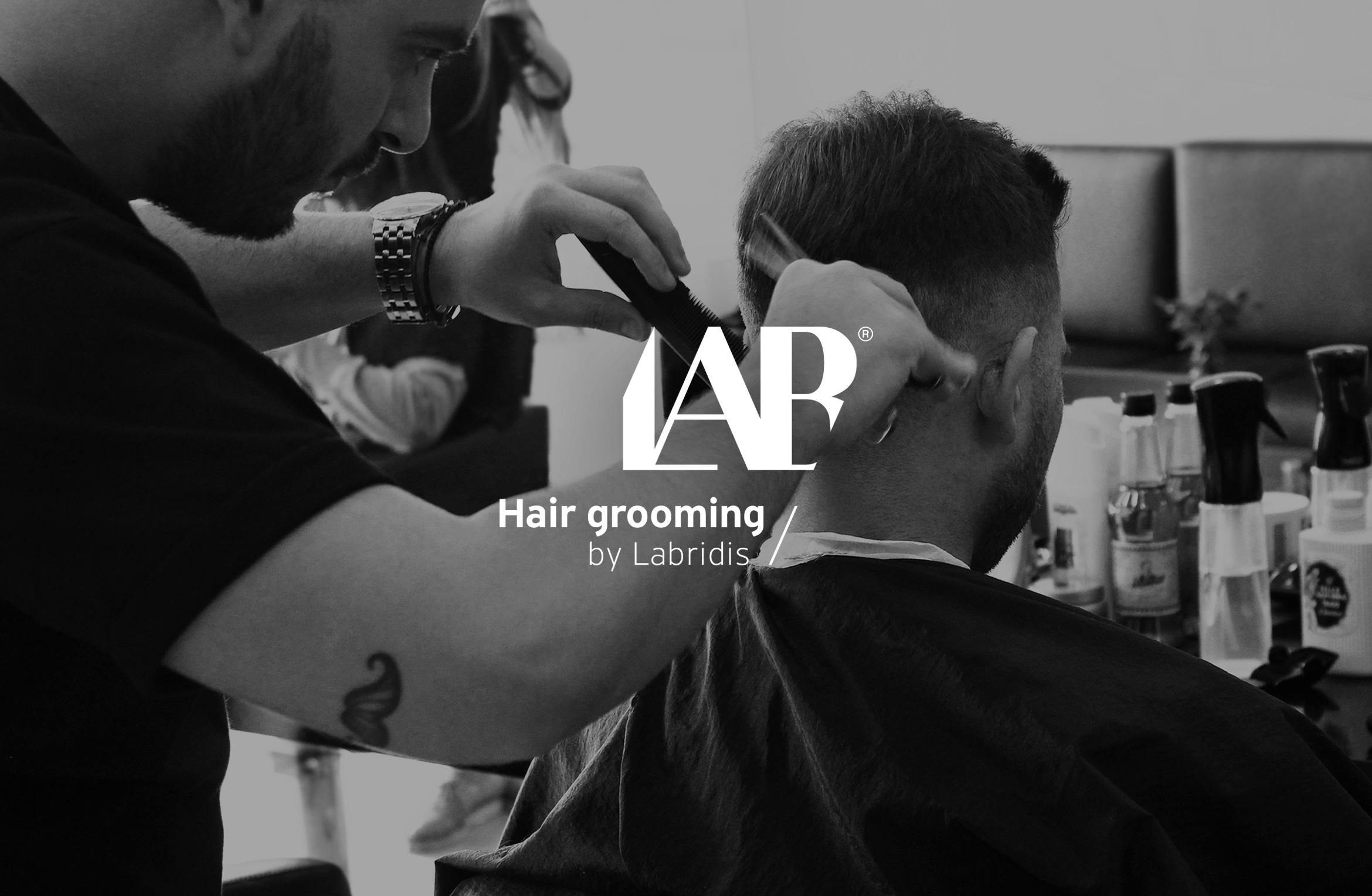 Lab hair grooming logotype by Dot Creative Studio