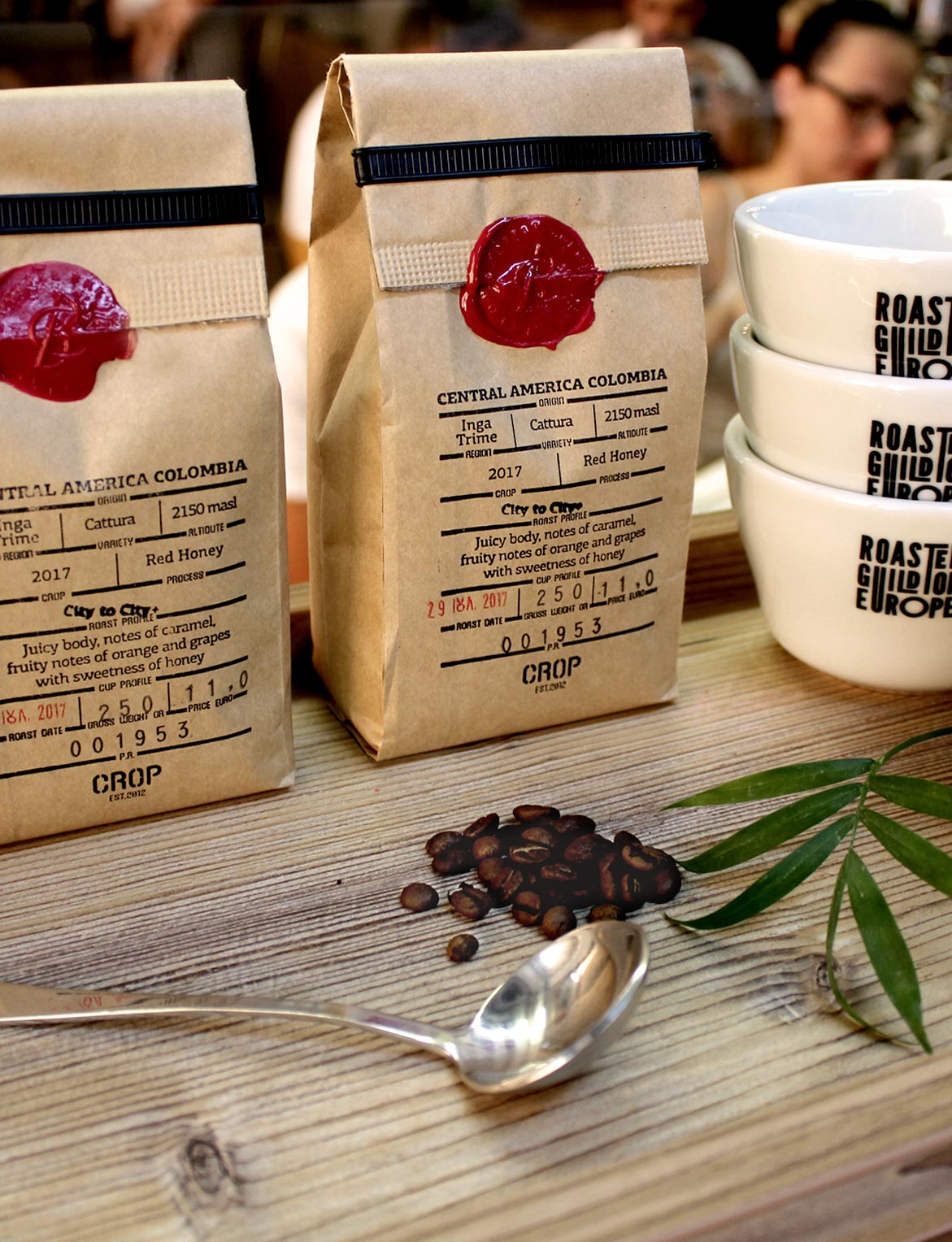 Crop coffee packaging