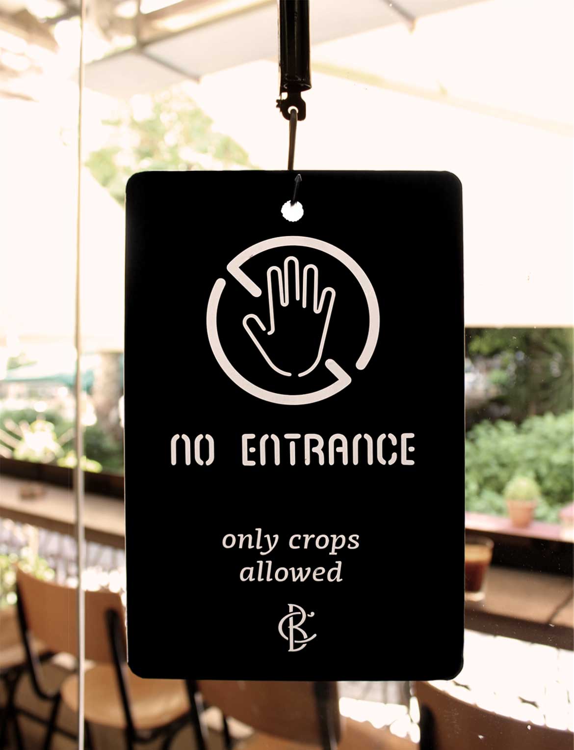 Crop no entrance sign