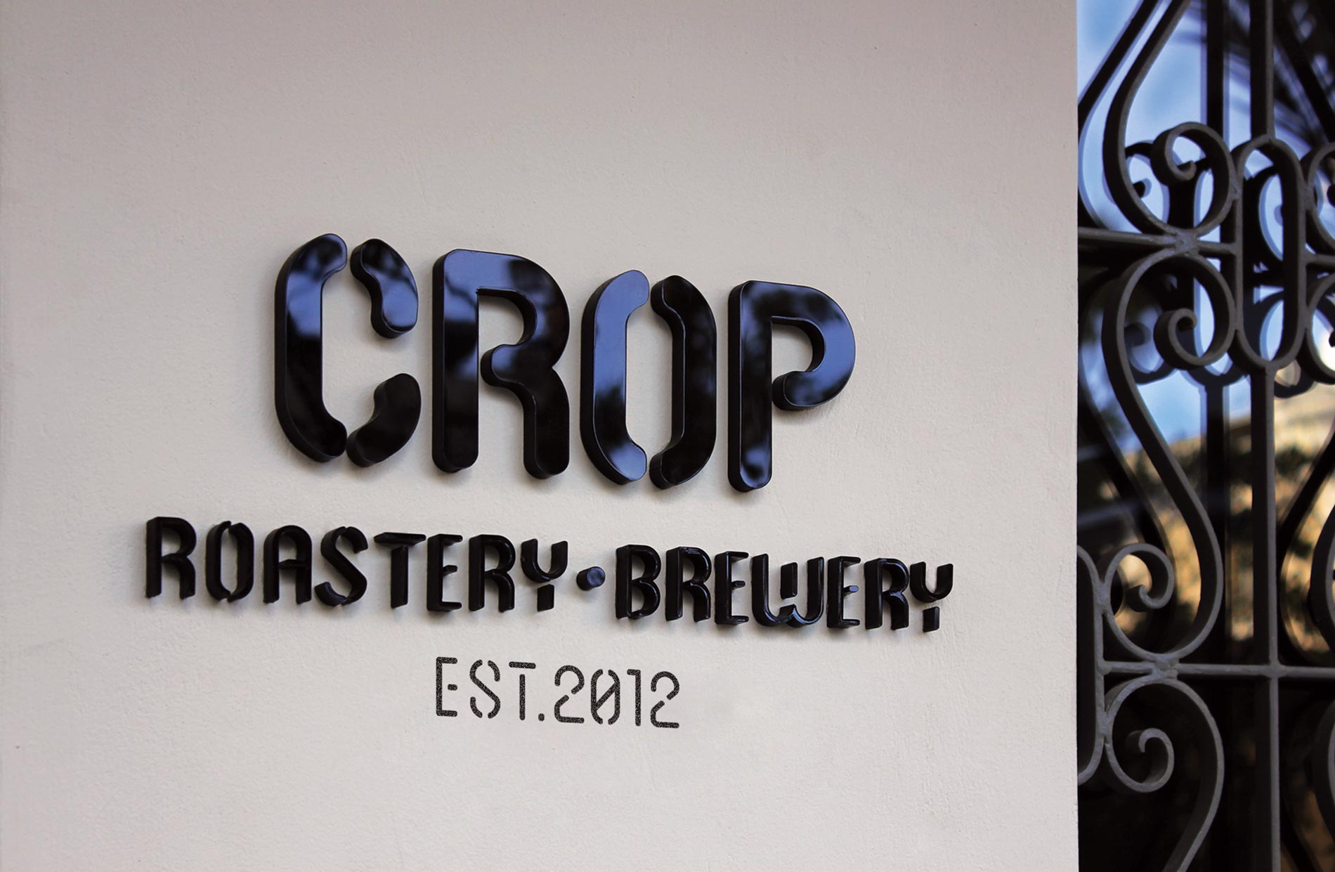 Crop typography sign