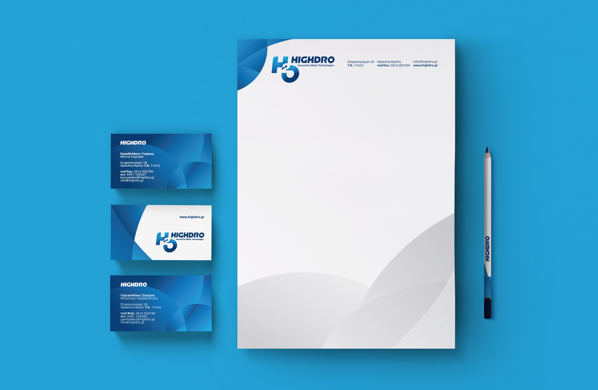 Highdro letterhrad and business cards